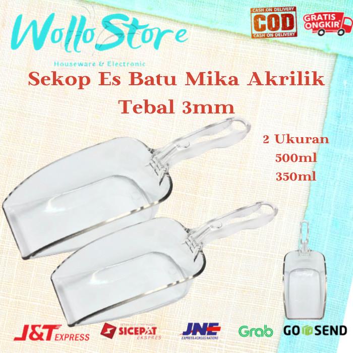 Sekop Es Batu Plastik Bening