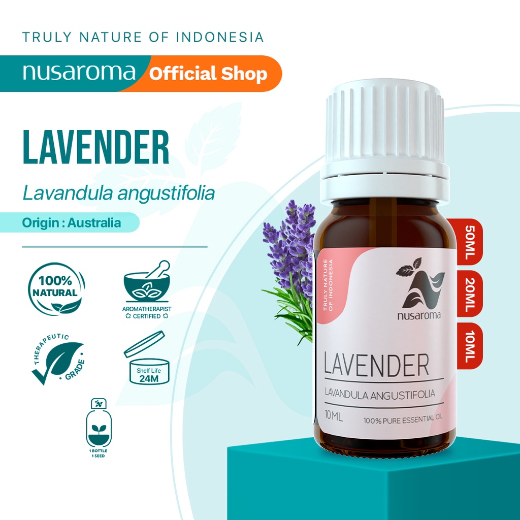 Nusaroma Lavender Essential Oil - 100% Pure &amp; Therapeutic Essential Oil