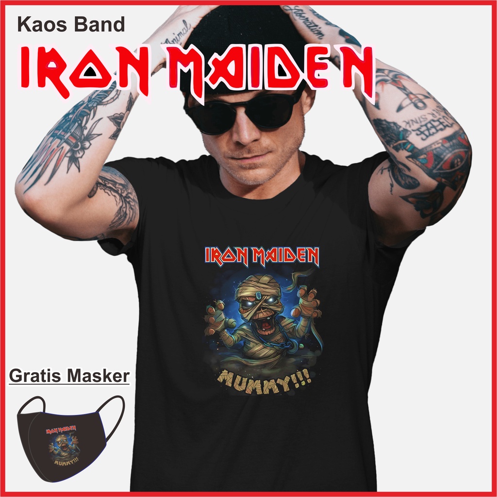 KAOS BAND LUAR / KAOS IRON MAIDEN SERIES / KAOS BAND / BAJU IRON MAIDEN / BAJU MUSIK METAL ROCK / KA