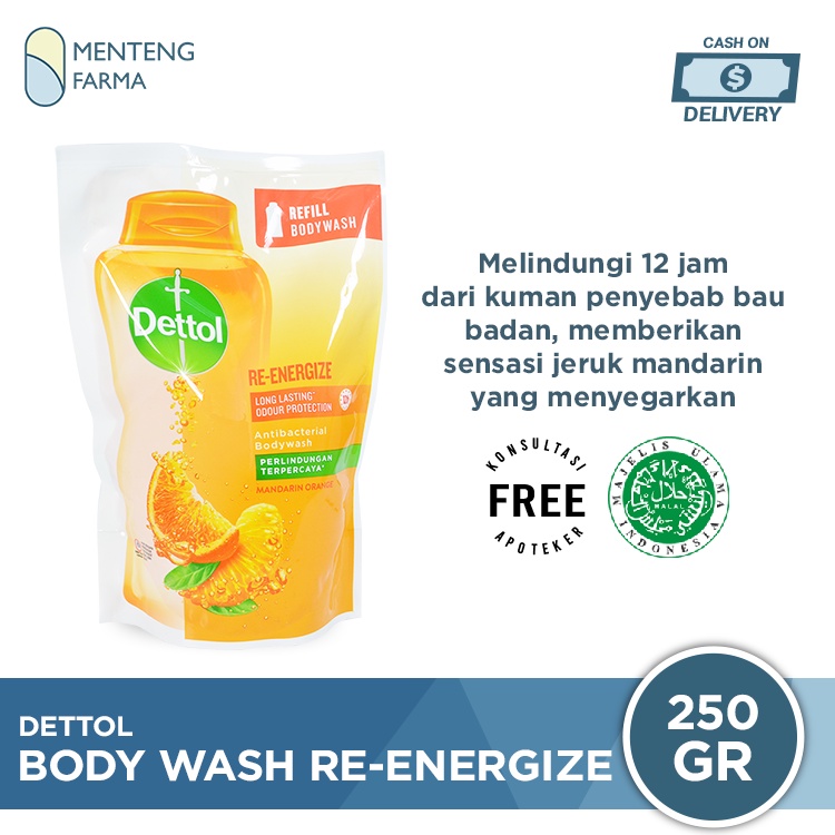 Sabun Mandi Cair Dettol ProFresh Re-Energize - 250 Gram