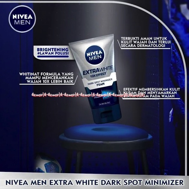 Nivea Men Extra Bright 100ml Dark Spot Minimizer Foam Active Vitamin C Sabun Muka Pria Pembersih Wajah Laki Laki Cowok Membersihkan Noda Hitan