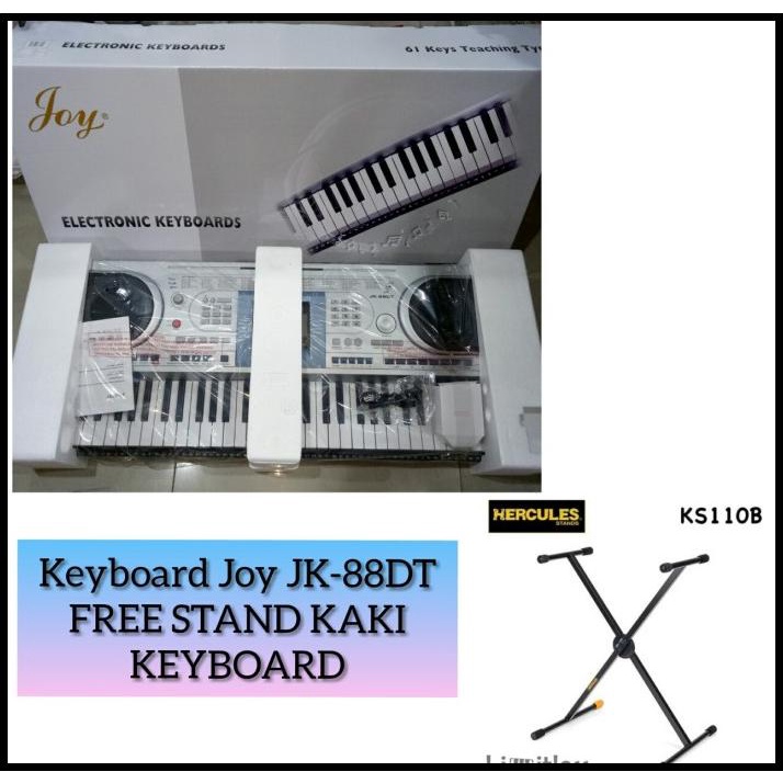 Keyboard Piano Joy Jk-88 Dt Original Free Stand (Kaki Keyboard)