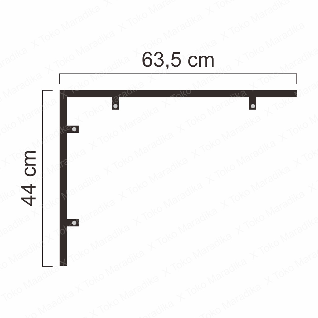 Siku Besi Untuk Plang Toko/Kantor Ukuran 44 CM x 63,5 CM