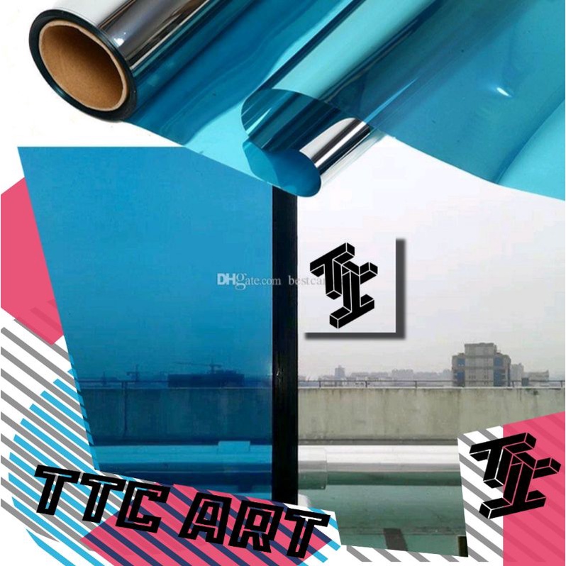 STIKER KACA FILM (SILVER-BLUE)-KACA FILM CERMIN -SILVER BLUE ,
