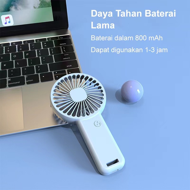 【PROMOSI】Viqoo Mini Kipas Angin Portable Lampu LED Kipas Lipat Battery Rechargeable USB Mini Fan RGB Kipas Set