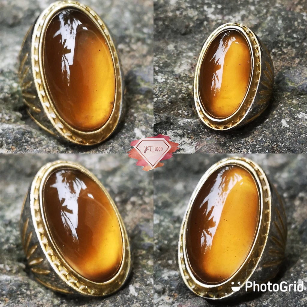 Cincin Batu Asli Natural Solar Neon Aceh Kristal Model Pandan