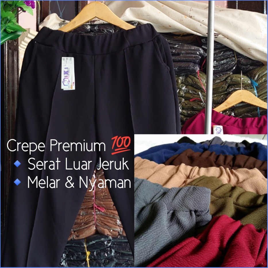 Real Pict | COD✅ DOTY PANTS CANTIK ~ EDISI REMAJA &amp; BIG SIZE 4XL Ready BB 80+kg | MELAR &amp; TEBAL NYAMAN Crepe Premium celana panjang wanita/bawahan muslimah/kerja karyawan/kasual harian/super jumbo XXXL