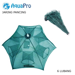 AquaPro Jaring Pancing Payung Bubu Lipat 6 Lubang Jebakan Perangkap Jaring Jala Ikan Udang Kepiting