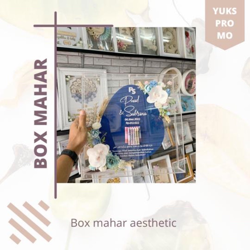 (Box saja)kotak mahar akrilik aesthetic ukuran besar/box akrilik/kotak akrilik mahar/box mahar akril