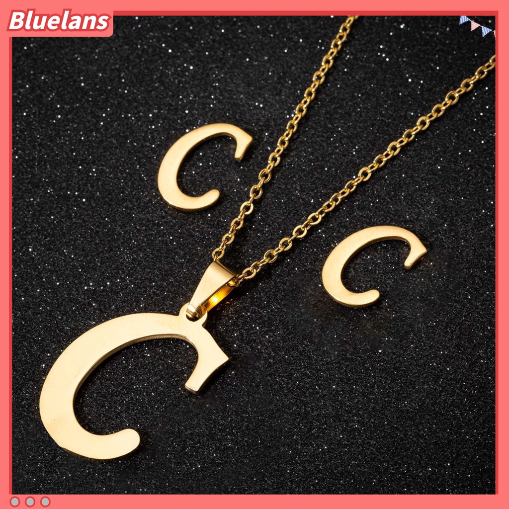 Kalung Choker Liontin 26 Huruf Alfabet Anti Alergi Fade-less Untuk Perempuan