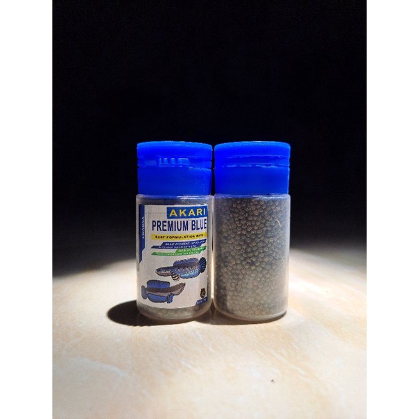 Pelet Akari Premium Blue Channa 1mm Repack 10gr  Pelet Ikan Baby Channa