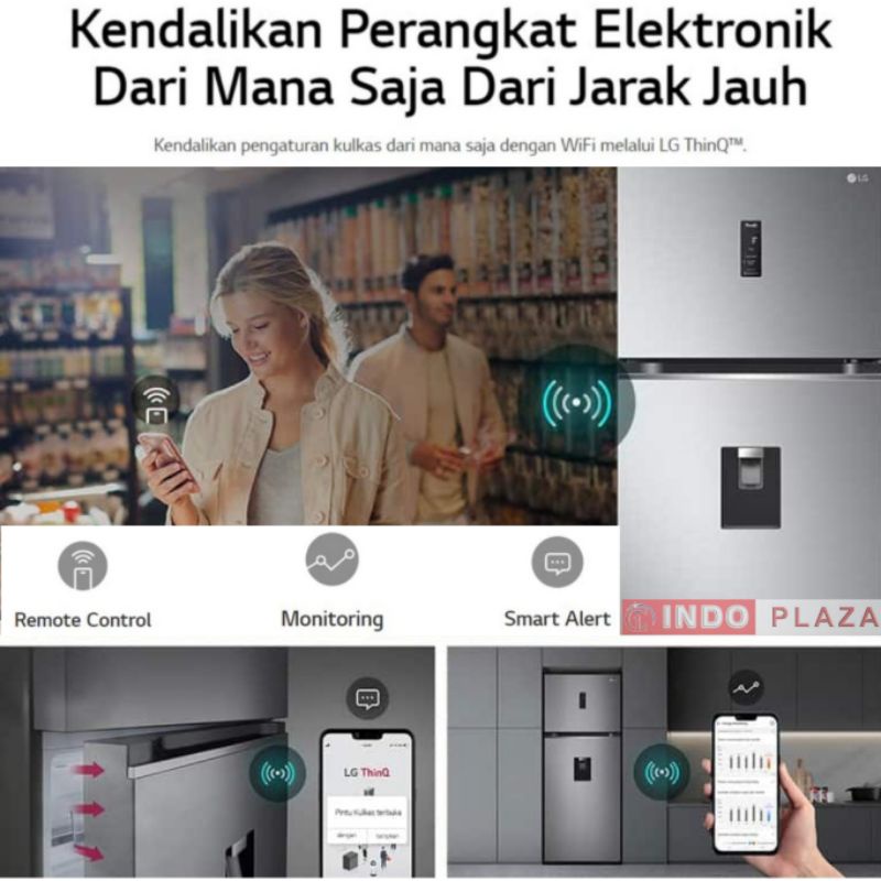 KULKAS LG 2 PINTU INVERTER GNF-372PXAK / 392PXAK DISPENSER AIR + WIFI Smart ThinQ