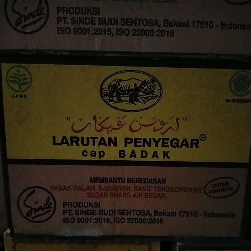 Larutan badak 500ml botol, per karton isi 24pcs.