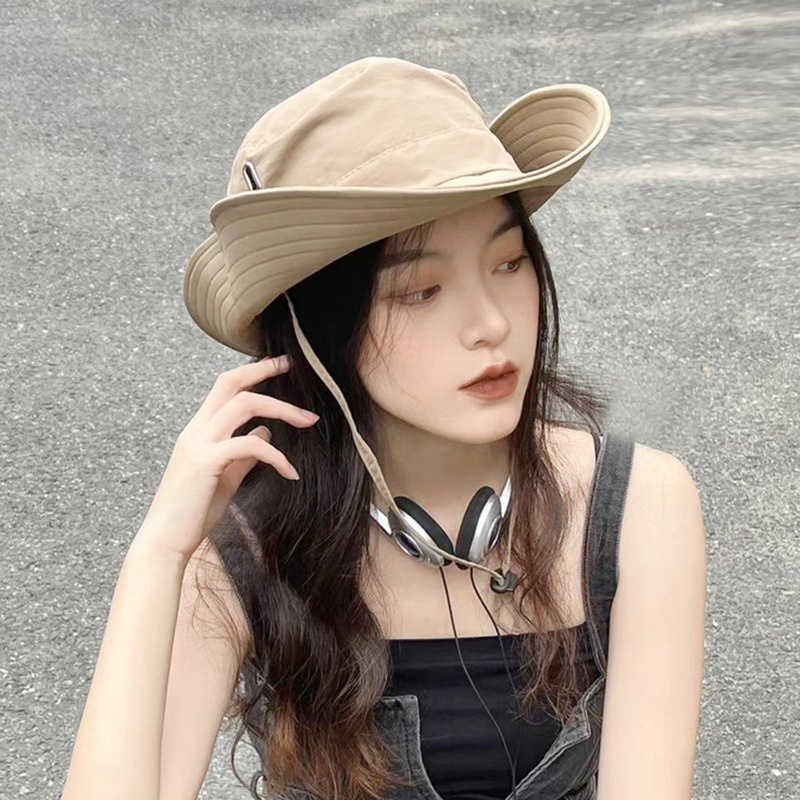 Topi Bucketfisherman Gaya Korea Breathable Adjustable Untuk Priawanita