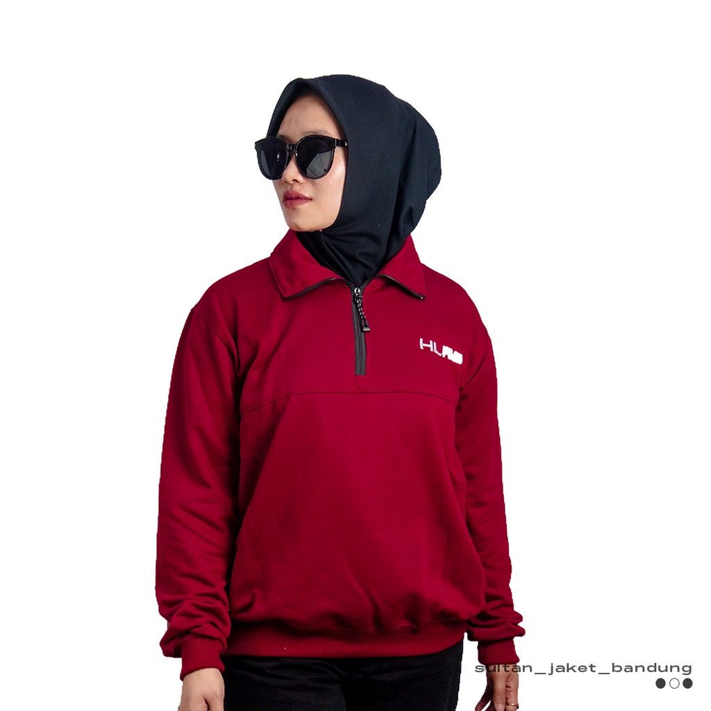 Turtleneck Zipper  Holyrider II Sweater kerah tinggi trendy Pria &amp; Wanita