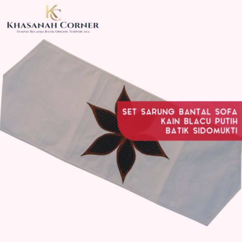 Taplak Meja Panjang Runner Table Cloth Cover Persegi Kain Batik Lurik Tenun Katun Warna Putih Bordir