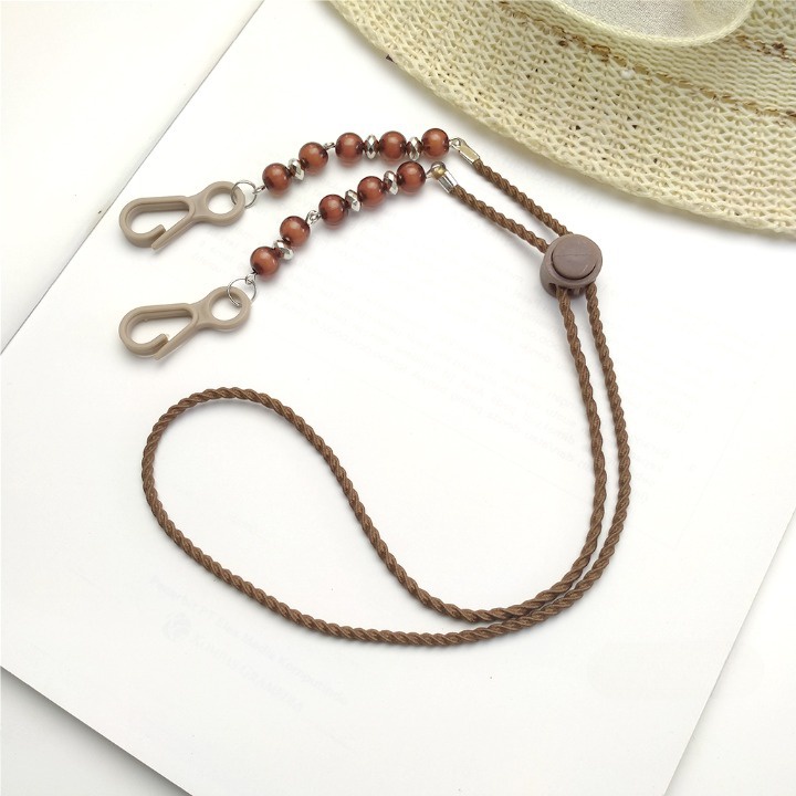Strap Masker 2in1 Konektor Headloop Tali Kalung Aksesoris Masker ||  Strap masker kristal mutiara / Strap masker 2in1 / konektor masker hijab / mask extender / pengait masker /