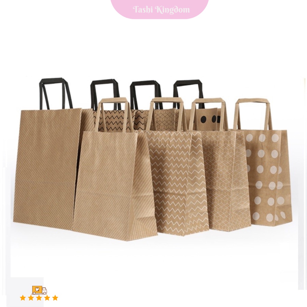 

Kantong craft kertas , paperbag hadiah , kantong coklat motif , tas kertas , kantong kado