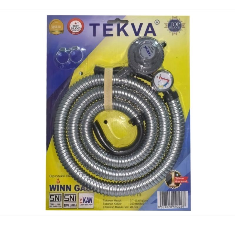 Winn Gas Selang Paket Regulator Gas Meter Spiral SNI TEKVA  PSFRTEKVA26M