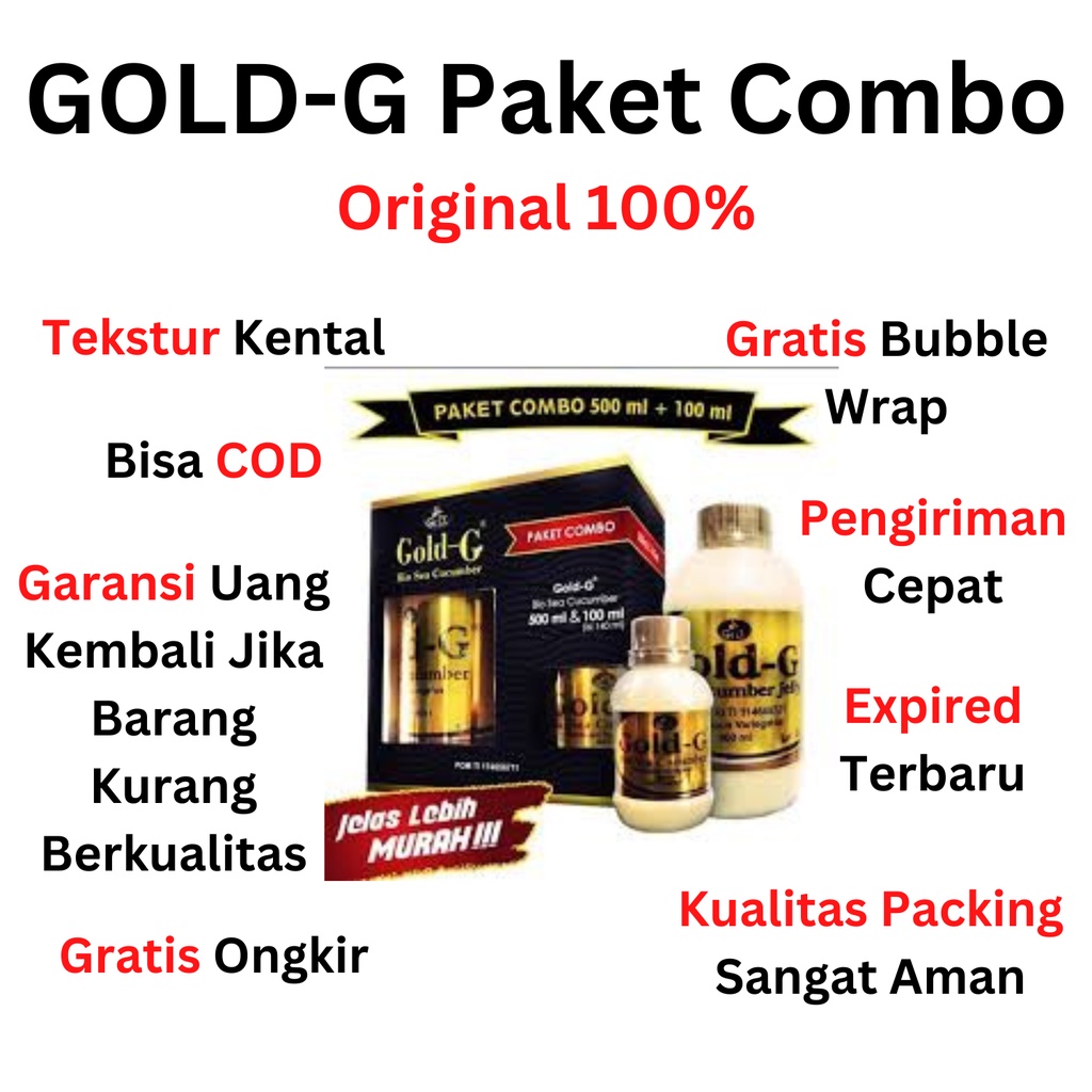 Paket Combo Jelly Gamat Gold G 500ml Free 100ml / Jelly Gamat Bio Gold G 500ml free 100ml Asli