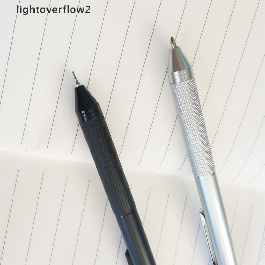 (lightoverflow2) 4 In 1 Pulpen / Bolpoin Metal 3 Warna Untuk Sekolah / Kantor