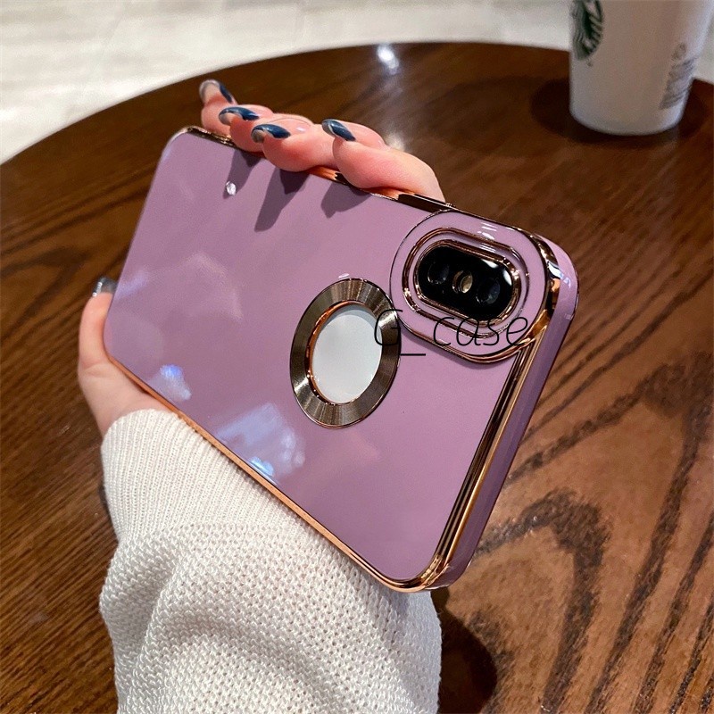 Soft case Silikon Lapis Emas Tahan Banting Dengan Pelindung Kamera Untuk Iphone X XR XS MAX 8 7 Plus