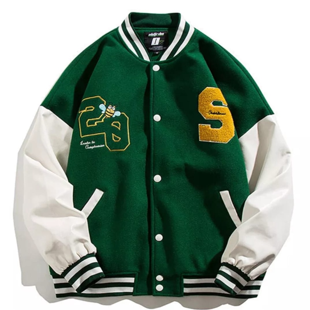 Sjf - Jaket Baseball Varsity 20XX - Jaket Varsity Baseball - Jaket Varsity Tebal - Varsity Jacket Logo -S- Varsity jaket pria wanita (M-XXL)