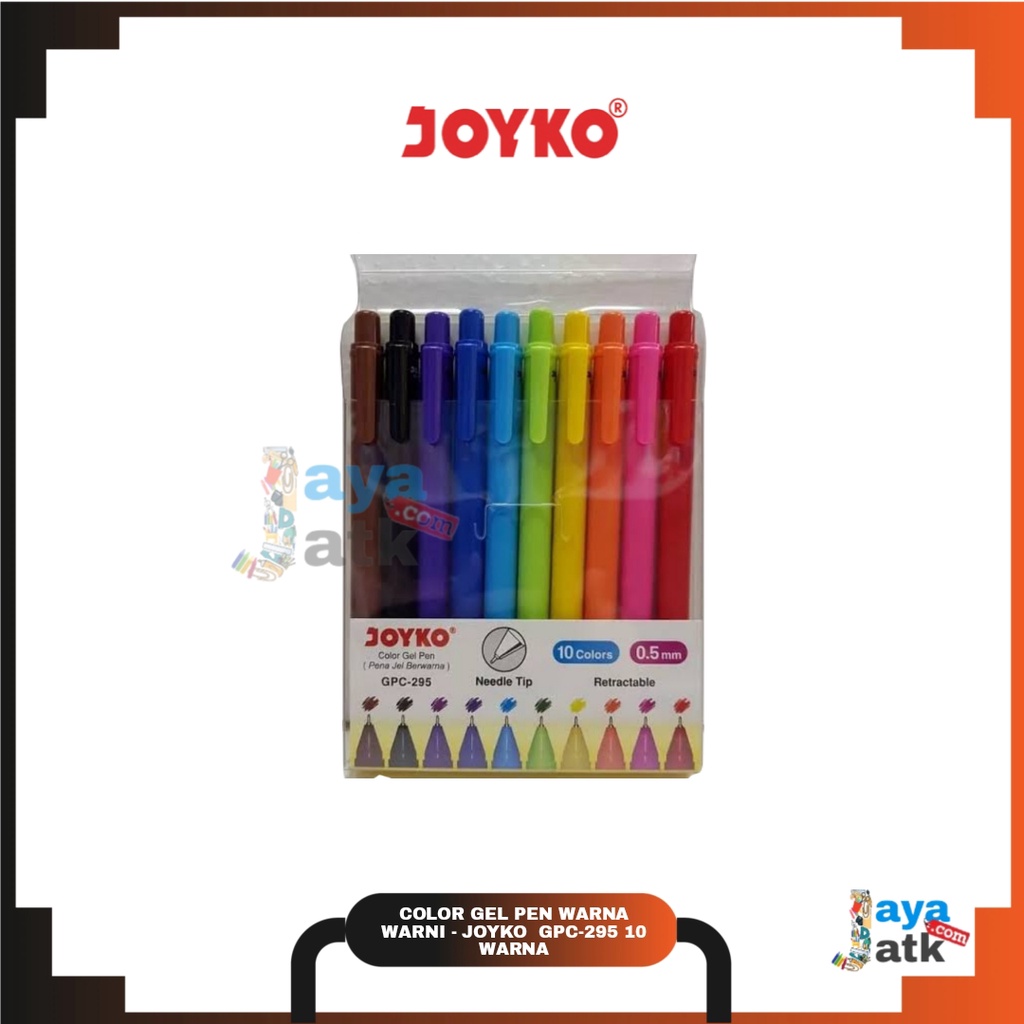 (SET) Color Gel Pen / Pulpen Warna-Warni 10 Warna - Joyko GPC-295