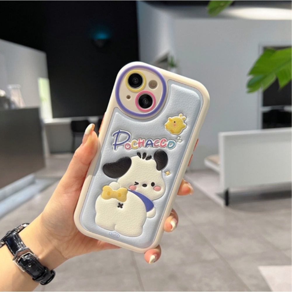 Case Bahan Kulit Motif Winnie Bear Dan Dog Untuk IPhone 12 13 14 11 Pro Max Zzsd