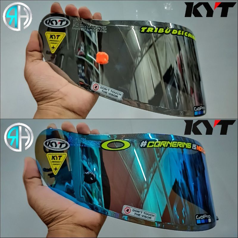 Kaca helm full face flat visor iridium buat helm  kyt rc-7/kyt r10/k2r/mds viktori