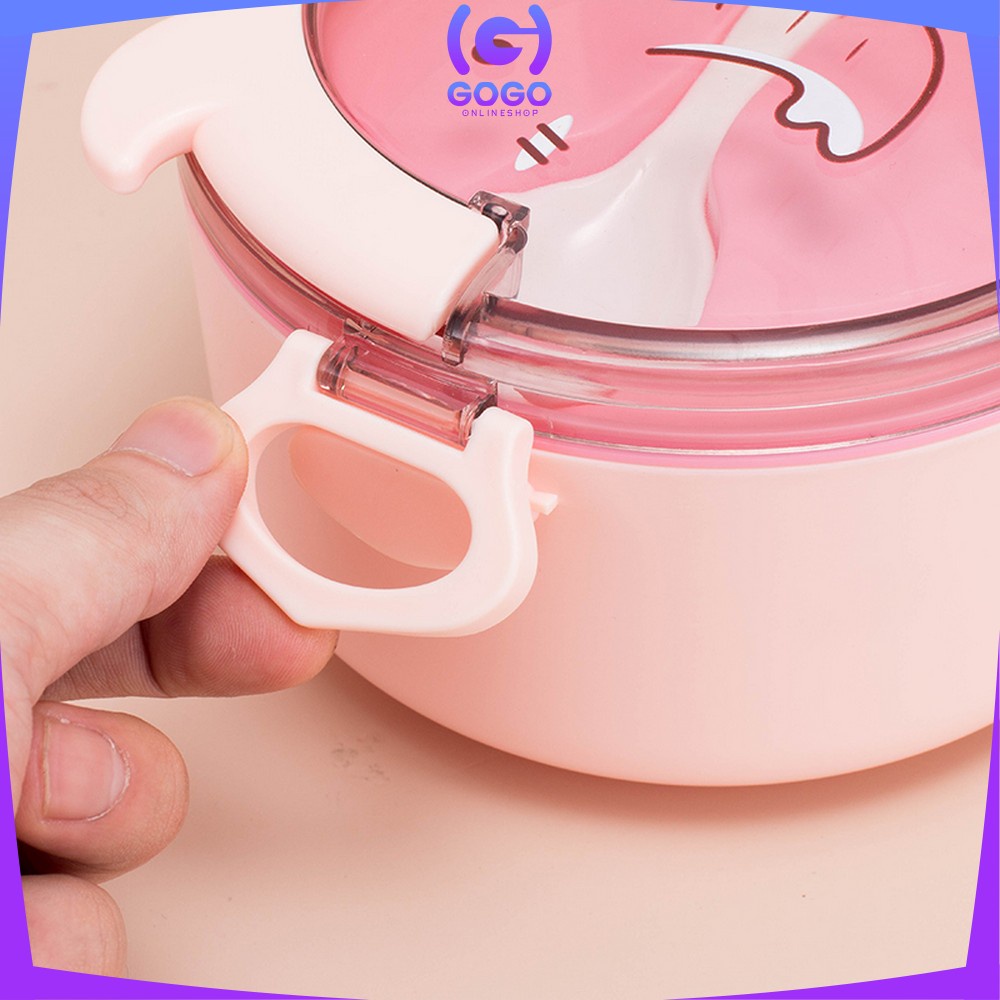 GOGO-C447 Tempat Makan Anak 3 Tingkat Karakter Kotak Bekal Anak Motif Lucu Rantang Susun Anak Lunch Box Set BPA FREE