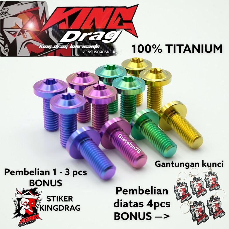 baut TITANIUM BOLT piringan cakram disc harga satuan bisa untuk semua motor