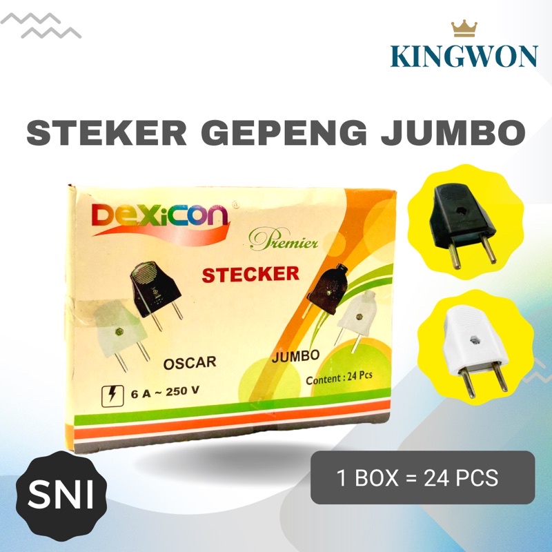 STEKER GEPENG/STEKER BIASA HITAM/COLOKAN GEPENG/COLOKAN LISTRIK WARNA PUTIH DAN HITAM HARGA GROSIR