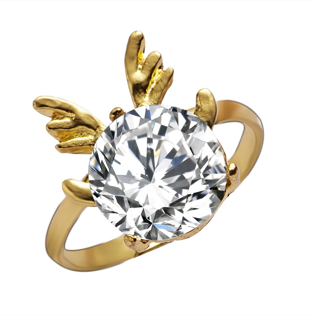 Cincin Lukisan Minyak Berlian Desain Santa Claus Rusa Pohon Natal Ukuran 17mm
