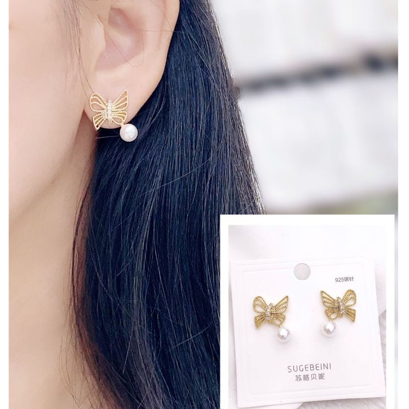 Anting Silver925 perak plat gold Anti Karat anti alergi anting premium  AN-41