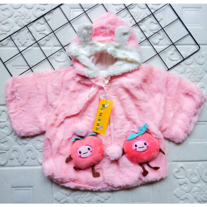 [0-3,5 tahun] JAKET BULU HANGAT ANAK PEREMPUAN IMPORT PREMIUM FREE TAS / MANTEL COAT BULU HALUS HANGAT ANAK CEWEK IMPORT