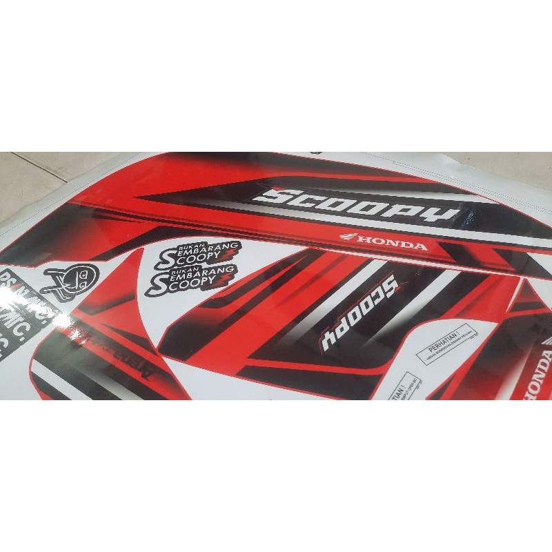 DECAL STIKER STRIPING SCOOPY MERAH simpel