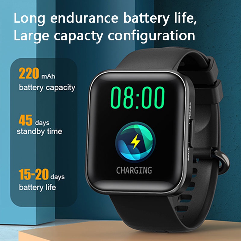 In stock✅ C17 Sport Smart Watch 1.71 inch Square Screen IP68 Waterproof Long Standby Dynamic Face Watches Heart Rate Blood Pressure Monitoring Fitness Tracker