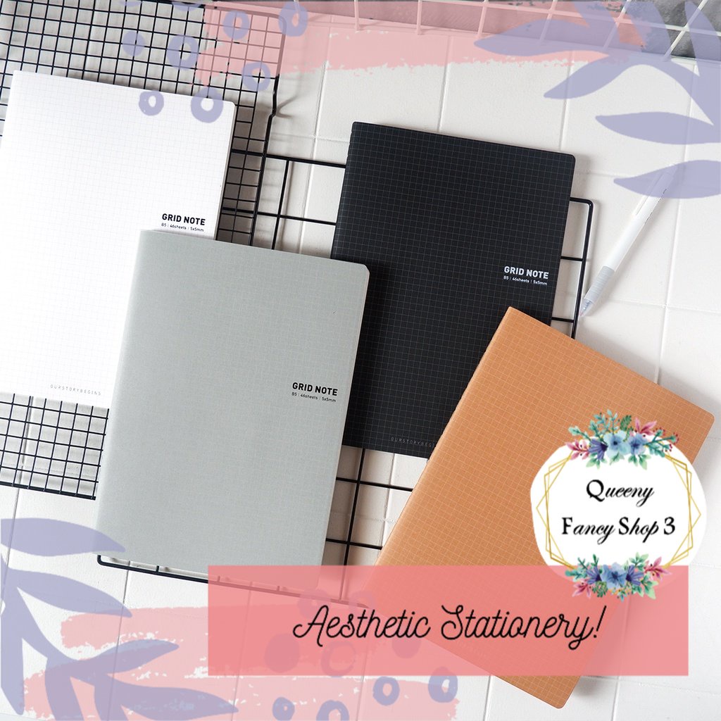 Jual BUKU TULIS CATATAN NOTEBOOK GRID / POPULAR NEUTRAL COLORS GRID ...