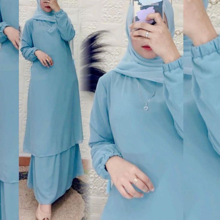 Terjangkau - GAMIS CERUTY POLOS MALAYSIA/ MELAYU - BAHAN CERUTI + FULL PURING  .. .. .. ..