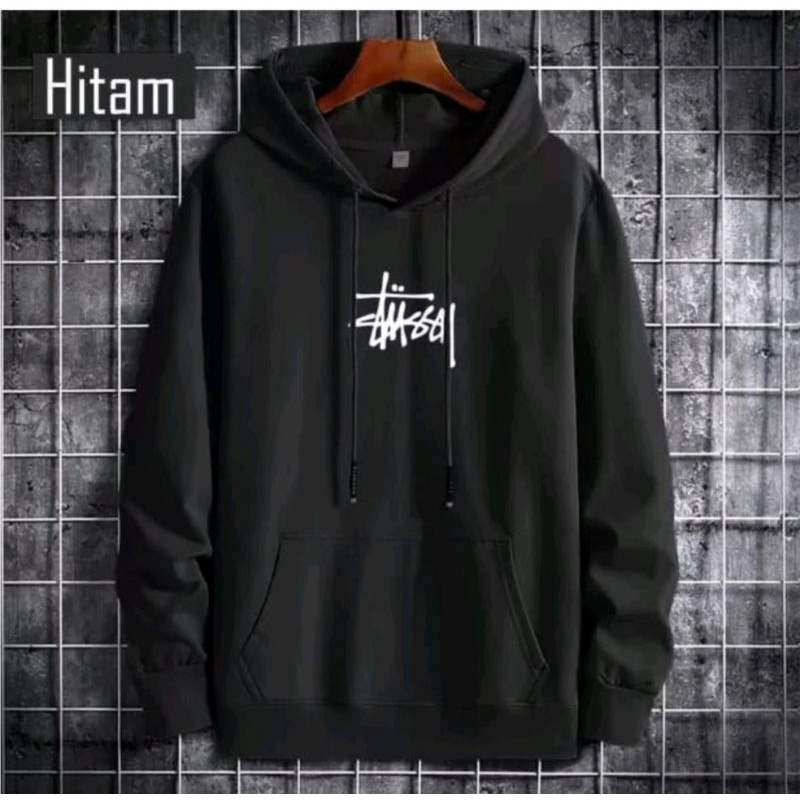 HOODIE PRIA STUSS BAHAN FLECCE DISTRO BISA COD