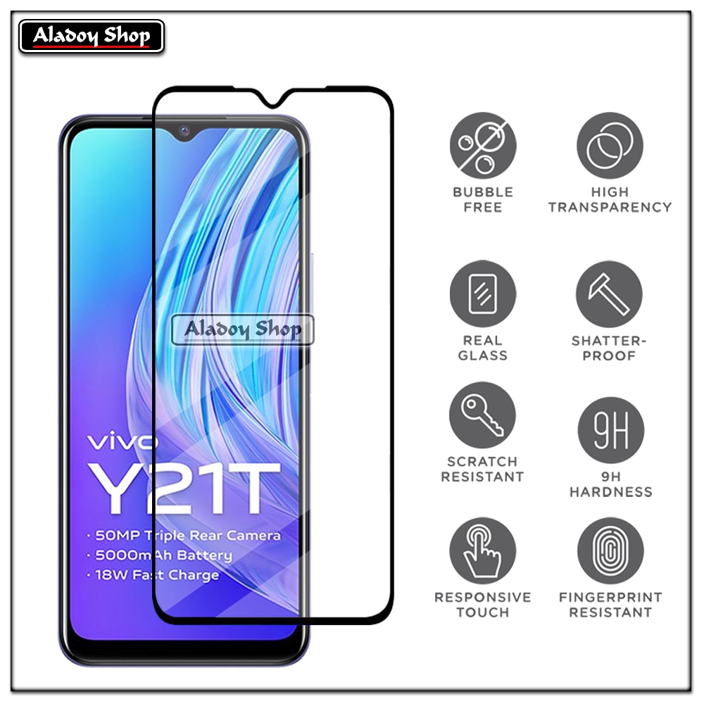 PROMO 3 IN 1 PAKET Tempered Glass Vivo Y21T/Y33T Free Tempered Glass Camera dan Skin Carbon