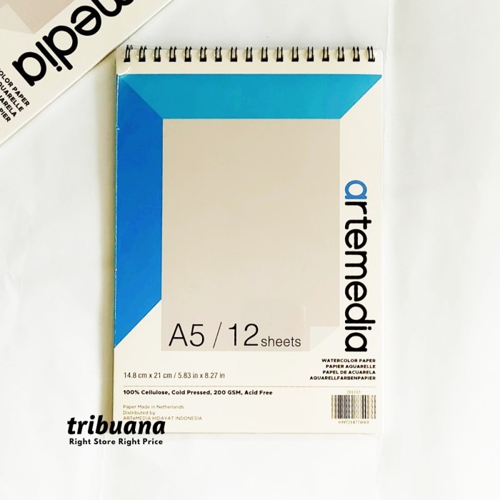 

Dijual Artemedia Watercolor Book A4/A5 200 Gms/12 Sheet Spiral Pad Diskon