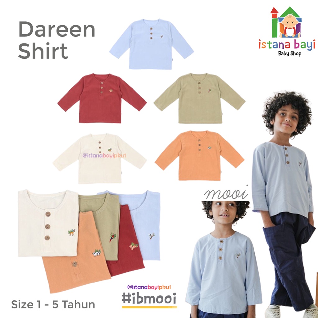 MMOOI DAREEN SHIRT -Mooi Kemeja Anak Laki-Laki Dareen Shirt/ Kemeja Panjang Anak 1-5 Tahun
