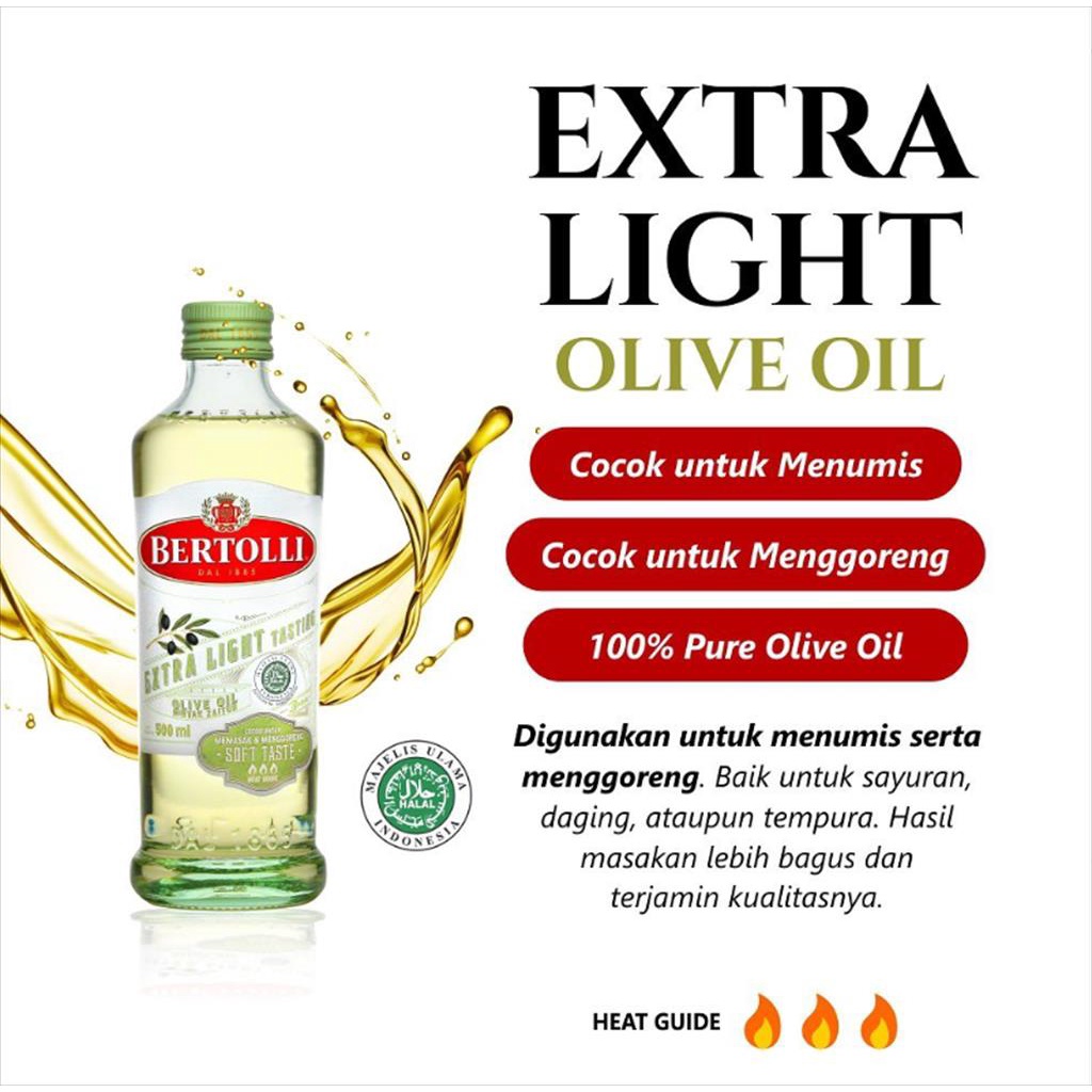 Bertolli Extra Light Olive Oil 500 ML Minyak Goreng Sehat Best Seller