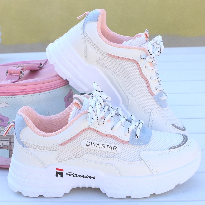 (FREE KAOS KAKI &amp; BOX) SN018 SEPATU SNEAKERS WANITA IMPORT KOREA FASHION