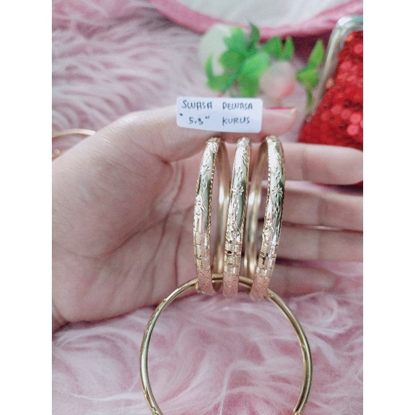 Gelang Swasa Bangkok Cembung lebar 5mm Remaja Dan Dewasa Kurus DM 5cm