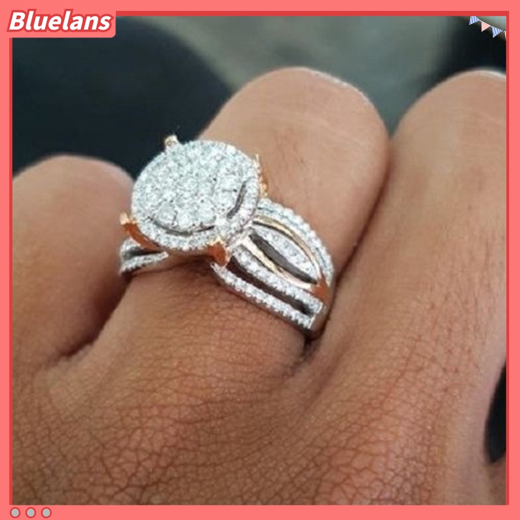 Bluelans Cincin Berlian Imitasi Multi Layer Untuk Wanita