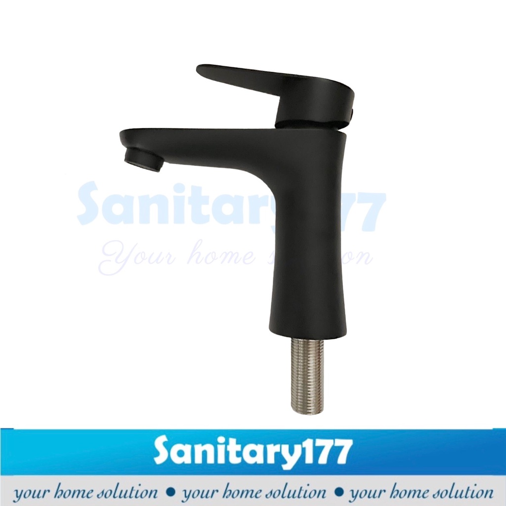 Kran Wastafel stainless up down TEBAL HITAM 6009- Keran cuci tangan washtafel sink cuci tangan dingin  sus304 black matte