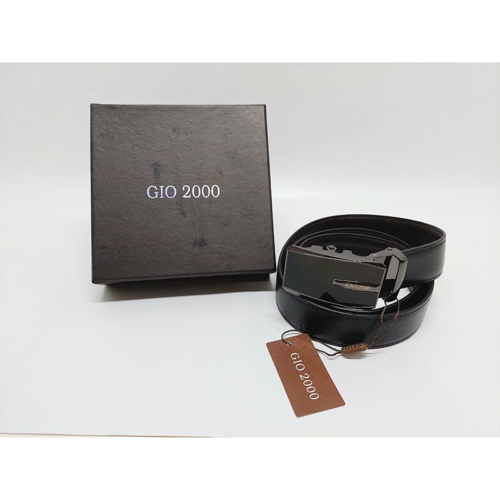 Tali Pinggang Pria Kulit GIO2000 Ori Rell 4cm / Gesper Autolock Import